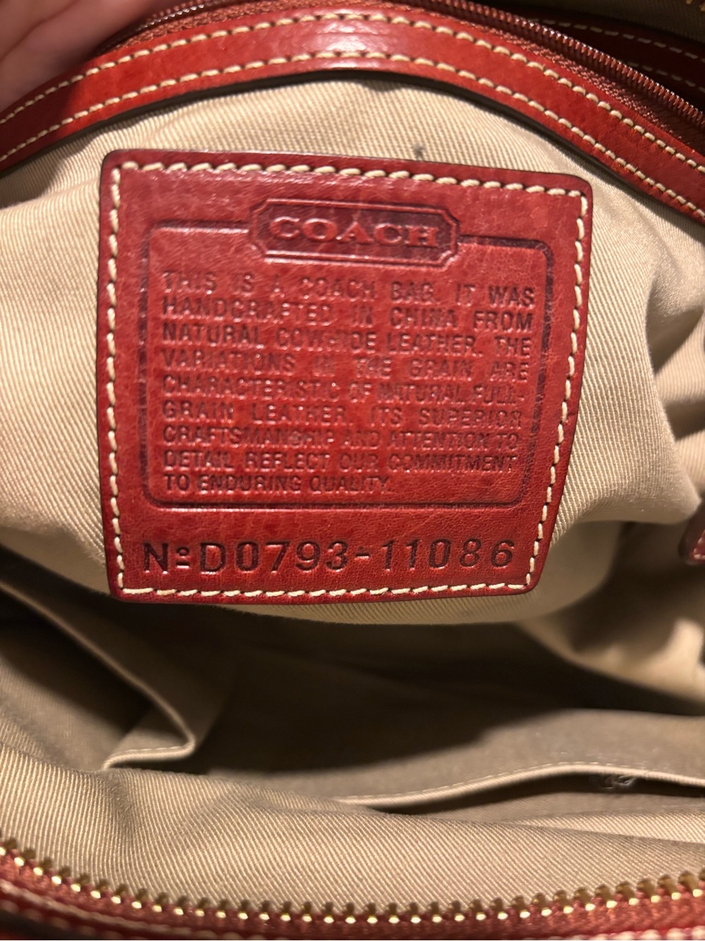Coach Red Leather Shoulder Bag with Gold Hardware - Picture 7 of 8